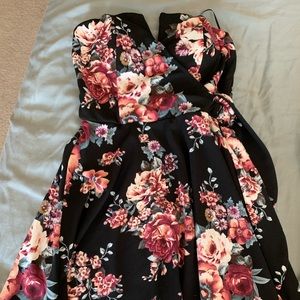 Black dress with Floral design